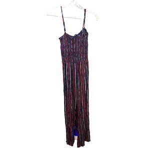 Ambiance Womens‎ M Sleeveless Striped Jumpsuit
